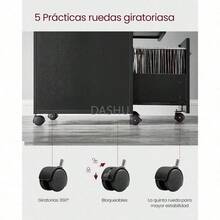 Office Cabinet,Archivador de Oficina con Ruedas, Archivador Móvil con 2 Cajones, 44 x 42 x 69 cm, Estilo Industrial, Negro Tinta MOFC077B16 - Negro7565 - Ver 6