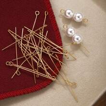 100 Pieces/Bag 15 20 30 40 50 Mm Stainless Steel Eye Pins Jewelry Findings Eye Pin Heads Jewelry Making Materials Furniture Crafts Beading DIY Handmade Accessories