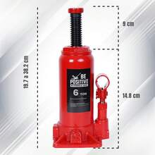 Gato Hidráulico de Botella 6 Toneladas para Automóvil y Taller - Rojo - Ver 4