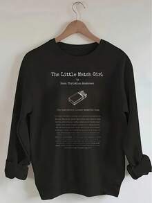 Sweatshirts For Women Plus Size - Andersen's Little Matchstick Man Matchbox| Comfortable And Soft Women's Hoodie, Round Neck, Long Sleeve, Slogan Pattern, Casual Style, Suitable For All Seasons Loose And Comfortable Pullover - trắng - Xem 5