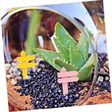 10pcs/Set Mini Wooden Road Sign Decor, Suitable For Fairy Garden, DIY Potted Plants And Succulents Decoration, Freestanding Mini Fence Posts, Multi-Color Options - Multicolor - View 4