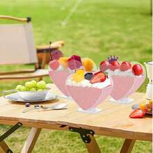Transparent Heart-Shaped Mousse Cups, Dessert Cups, Ice Cream Cups, Pudding Cups, Jelly Cups, Tiramisu Cups, Mini Cups, Suitable For Cakes, Ice Cream, Tasting, Parties, Buffets, Weddings, Birthday Parties - Multicolor - View 6