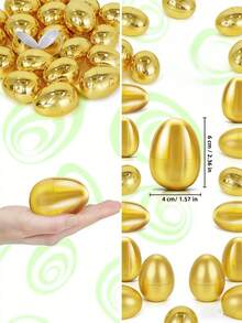 8pcs Shiny Gold Refillable Plastic Easter Eggs, Suitable For Easter Egg Hunt Parties, Gift Boxes, Classroom Rewards, Stuffing Gifts - Multicolor - View 10