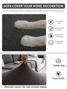 1 tấm bọc ghế sofa co giãn, chống trượt, phủ toàn bộ bề mặt, dùng được cả bốn mùa, chất liệu vải dày dặn, có thể giặt máy, chống bụi, thân thiện với thú cưng, trang trí cho phòng ngủ, văn phòng, phòng khách, phù hợp với ghế sofa hình chữ L và ghế sofa 1/2/3/4 chỗ ngồi. - Màu xám đen - Xem 10