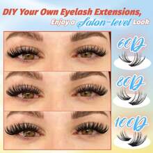 Fluffy Volume Lash Clusters: 300Pcs DIY Individual Eyelashes, 10-18mm D Curl Wispy Extensions (Feather Weave) - Dệt lông vũ - Xem 5