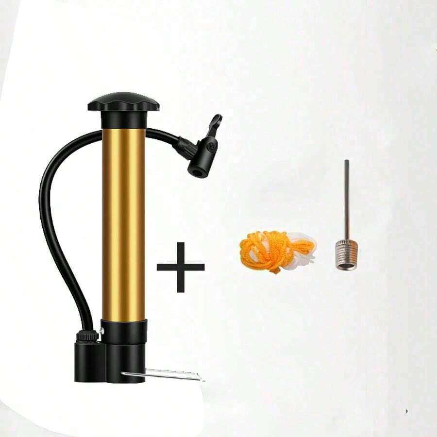 Mini Portable Air Pump With Needle, Suitable For Basketball, Football, Volleyball, Bicycle And Other Balls - Gold - View 1