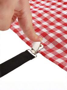 2/4Pcs/Set Triangle Quilt Holders, Metal Clip Adjustable Elastic Band Quilt Fixing Tool, Practical Invisible Anti-Slip Sheet Straps, Suitable For Sofa Cushions, Quilt Sheets, Home Textiles, Household Items,Black And White Options Available - Multicolor - View 3