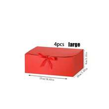 10pcs - Red Gift Box With Lid And Ribbon, Suitable For Bridesmaid Invitation Box, Wedding Gift Box, Birthday Gift Box, Baby Shower Box, Valentine's Day Gift, Etc. - Red - View 8