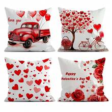 4 件套情人节装饰套装，单面印花抱枕套 - 彩色 - 查看 10