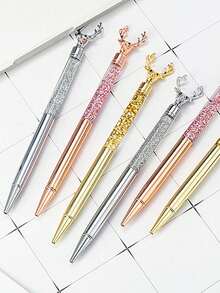 1支闪光鹿圆珠笔，金粉油性金属圆珠笔，适合作为员工礼物、情人节礼物 - 彩色 - 查看 4