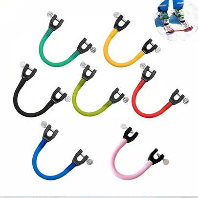 1 Set Ski Tip Connector, Suitable For Beginner And Youth Ski Training, Includes Storage Bag, Speed Control Wedge Trainer, Rubber And High-Index Plastic Ski Fixation, Anti-Fall Design, Basic Turn Speed Control, Winter Skiing Accessory, Outdoor Ski Training Aid For Beginners