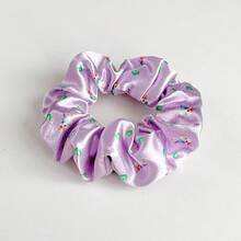 Satin Printed Scrunchie Small Heart Ponytail Hair Tie 2026 New Model - Trái tim đỏ thẫm - Xem 11