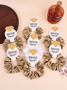 7pcs Satin Elastic Damage-Free Diamond Card Hair Scrunchies, Party Gift, Wedding Gift, Bridesmaid Gift, Women Hair Ties ,Scrunchy