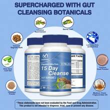 XEMENRY 15 Day Cleanse 1179mg - Colon Cleanse, Nutrient Absorption, Intestinal Health, Promotes Regular Bowel Movements, With Cascara Sagrada & Psyllium Husk - 30pcs - 30 Capsules(30粒) - 查看 4