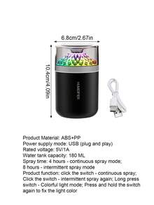 1pc Colorful Aroma Diffuser With Color Changing Light, Portable Plug-In USB Night Light Air Freshener Humidifier, Suitable For Bedroom, Car, Home, Dorm - Multicolor - View 13