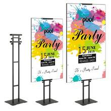 Poster Stand  Adjustable Height Up To 75   Double-Sided Heavy Duty Pedestal Sign Holder  Floor Standing Sign Holder Banner Stand With Shock-Absorbing Base For Display  For Board And Foam  Black - màu đen - Xem 8