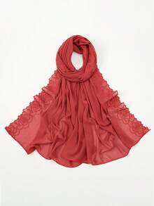 1 Stück Kamelien-Spitzen-Chiffon-Schal, Tuch, Umhang, weich, leicht, vielseitig einsetzbar, geeignet für Lässig, Formal, Reisen, Büro, Hochzeit, Valentinstag Geschenk - Verschiedenfarbig - Übersicht 23
