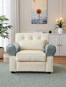 2pcs Black PU Sofa Armrest Covers (With 4 Stickers Included), Classic Minimalist Design, Stretchy Dust-Proof Sofa Armrest Protectors, Anti-Cat Claw, Removable And Washable, Suitable For Living Room, Study, Bedroom Sofa Armrests, Brown, Wine Red, Light Gray - Multicolor - View 12