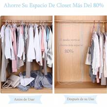 Perchas Mágicas Organizador de Perchas para Guardarropa Ganchos para Ropa Multiple Ahorra Espacio Perchas giratoria Multifunción Espacio con 9 agujeros para Casas y Centros Comerciales de Ropa - Azul - Ver 3