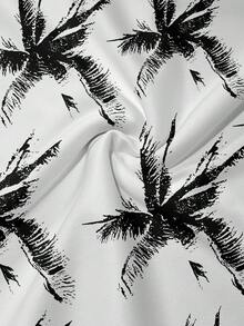 Men's Coconut Tree Print Casual Short Sleeve Polo Shirt - Multicolor - View 6