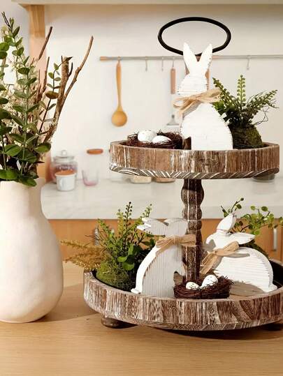 3件套复活节兔子装饰牌，复活节兔子桌面装饰工艺品