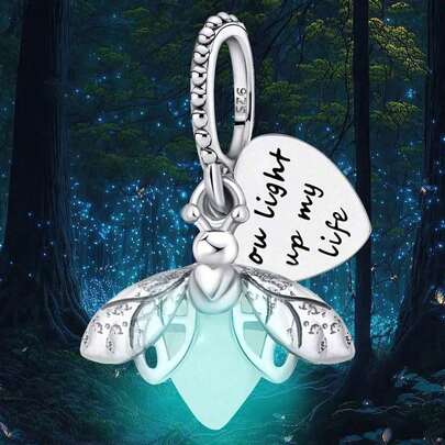 1 pieza Colgante de luciérnaga brillante, adecuado para hacer pulseras, regalo exquisito, colgante para hacer joyería de mujer, accesorio delicado