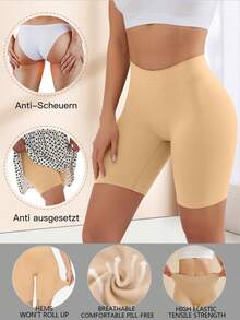 女士高腰无痕三角裤，柔软舒适，裙下穿着舒适，休闲舒适，不易卷边，亲肤透气 - 杏色 - 查看 3