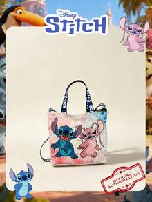 Disney Officially Licensed 1 Pc Lilo & Stitch Printed Teen's Book Bag,Candy BagLunch Bag Mischievous Stitch Student's Cute Cartoon Handheld Bag For Daily Use, Casual Canvas Shoulder Bag For Easy Carry – For Students/College/University StudentsTeenagers/Teens/Young Adults/Zoomers For Daily/Shopping/ Valentine's Day - Multicolor - View 13