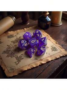 7pcs Dice Set With 3D Printed ABS Resin Sword-Shaped Storage Box, Suitable For TTRPG/RPG Tabletop Games Or Other Board Games | Unique Dice Sword, Suitable For Autumn Game Parties (Blue-Purple), Personalized Christmas Gift, Gift For Boyfriend, Creative Gifts For Men, Fun Gifts For Teenagers - Multicolor - View 19