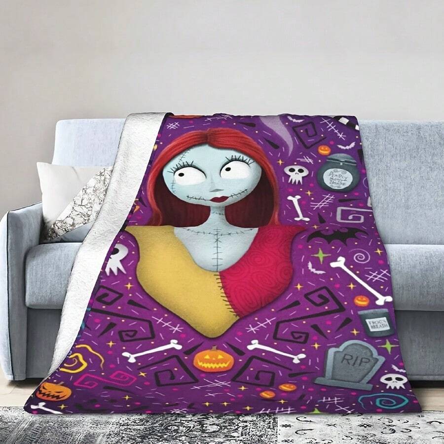 New Arrival Nightmare Before Christmas Sally Blanket Soft Velvet Relax Throw Blanket Machine Washable - White - View 1