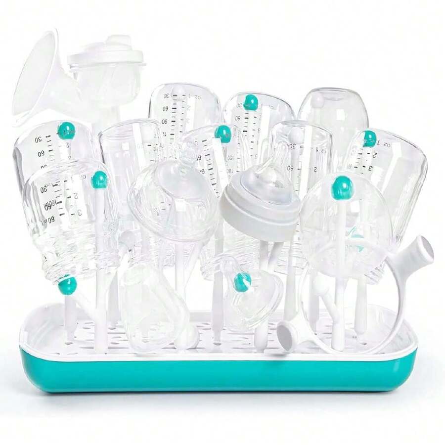 Baby Bottle Drying Rack, Large Capacity Baby Bottle Rack, Drying Rack With Removable Water Tray (Blue), 39768860 - Black and White - View 1