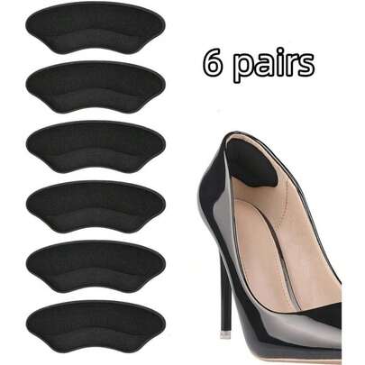 6 Pairs Foam Invisible Heel Grips, Anti-Friction Heel Pads, Memory Foam Non-Slip Heel Liners For High Heels, Shoe Size Reducer, Heel Cushion Pads