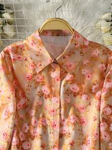 女士长袖全印花休闲阿拉伯风格度假上衣 - 彩色 - 查看 3