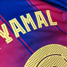 10# Lamine Y-Amal 25-26 Season HomeShort Sleeve Soccer Jersey Fans Version Red Blue Football Jersey - 藍色 - 查看 5