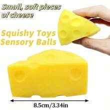 3pcs Squeeze Cheese - Extra Large Soft Squishy Cheese Blocks | Gag Gift, Adult Novelty Toys | 4.25" Giant Stress Ball | Adult Sensory Fidget Toys - Sunshine Entertainment