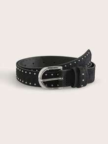 1pc Unisex Suede Double Row Spike Studded Belt - Suede Claw Stud Belt - View 12