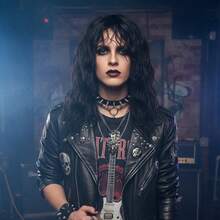 1pc Men's Wig Long Curly Hair, Rock Heavy Metal Style, Party Halloween Anime Dress Up Wig, Fiber Hair, Non-Human Hair , Ideal Choice For Gifts - Black - View 9