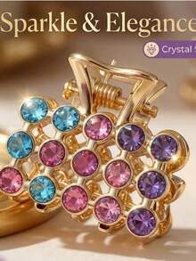 8 قطع مشابك شعر مرصعة بالراين للنساء - فاخرة وأنيقة، مثالية للضفائر والغرة والاستخدام اليومي والعمل والمدرسة والحفلات