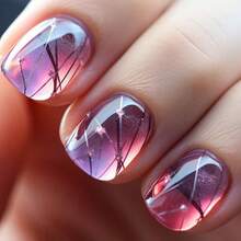 4 Boxes 96Pcs Short Squoval Press On Nails |Frosted Glazed Ice Ombre Press On Nails, Short Oval Crystal Clear False Nails For A Skin-Brightening Summer Look, European  Style Reusable & Removable Fake Nails For Women, Beach, Party, Vacation Wear.Nail Tech Supplies,French Tip Press On Nail,Christmas Nails Press On,Nail Set. - Gói hỗn hợp 635 - Xem 6