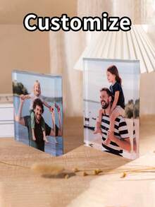 Personalized Acrylic Photo Decor, Desktop Memorabilia, Acrylic Photo Frame, Perfect For Home And Office Decor, Thanksgiving Gift Or Party Supplies, Personalized Photo Display, Office Decoration,Home Decor Living Room - Multicolor - View 6