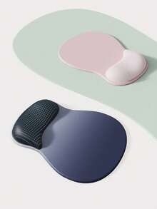 1pc Ergonomic Silicone Wrist Rest Pad, Naturally Fits Wrist To Relieve Hand Pain, Suitable For Laptop/Desktop, Gradient Minimalist Design With Thick Non-Slip Silicone Base - Dusty Pink - View 4