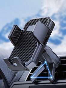 Shock-Proof Rotatable Multi-Function Car Phone Holder, Universal Type Non-Blocking Air Vent Mount - Black - View 3