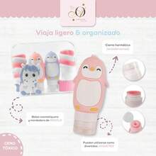 CYPNBotellas Silicona de Viaje Suaves Apachurrables Cero Fugas Juguetes libres BPA Set Limpieza Personal Uso Diario Aprobado TSA Kit Contenedores 4 pzas + Regalo Cosmetiquera con Mordedera UnicornioFashion - 219614807 - Ver 4