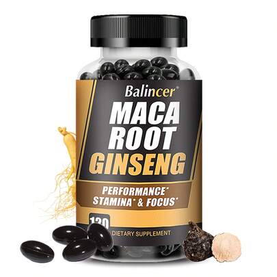 Cápsulas de raíz de maca y ginseng para hombres: suplemento de energía, resistencia y concentración (120 cápsulas)