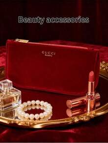 Gucci Bolso de hombro de terciopelo personalizado - Bolso de mano de lujo hecho a mano, diseño personalizable, bolso de noche elegante, adecuado para ocasiones especiales y uso diario - Embrague de lujo rojo/negro para damas, bolso de noche y de viaje de gran capacidad, empaque de regalo exquisito - Burdeos - Ver 2