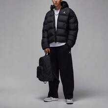 Nike Men's Autumn/Winter New Style Sportswear Thickened Warm Hooded Jacket Cotton Coat - Black - View 7
