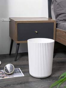 Plastic Trash Can Waterproof Striped Trash Bin For Storing Fruit Peel And Paper Scraps Stain Resistant Waste Basket Durable Garbage Storage Bucket For Women Men For Offices Dorm Bedrooms Kitchens Bathrooms And Living Rooms Waste Container Bathroom Kitchen Accessory Home Decor Essentials Room Decor - Multicolor - View 8