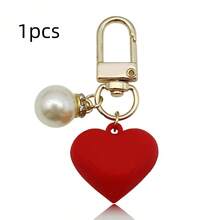 1pc Big Red Heart Shaped Keychain, Bag Charm, Car Key Chain, Suitable For Valentine's Day, Thanksgiving, Mother's Day Gifts, Wallet Pendant - Multicolor - View 5