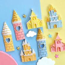 公主城堡硅胶软糖模具，巧克力烘焙模具，手工DIY蛋糕装饰顶饰插板，巧克力模具，烘焙模具，蛋糕模具