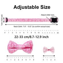 1个可拆卸蝴蝶结猫项圈，带铃铛和星星装饰，可调节扣环，耐用宠物项圈，附赠可爱发夹，适合猫咪和小型犬，是理想的宠物礼物。 - 彩色 - 查看 3